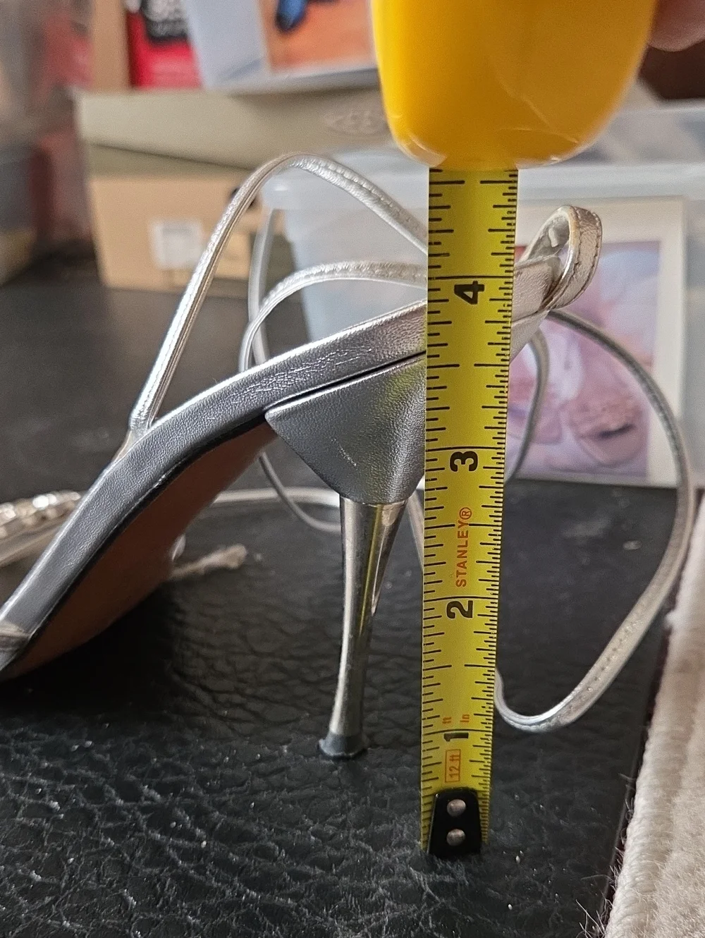 Stuart Weitzman Silver Crystal-Strap Ankle-Tie Heels